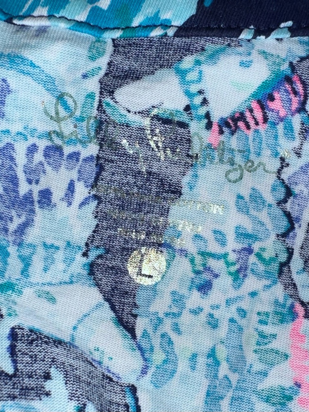 NWOT Lilly Pulitzer, Alpaca Print Pima Cotton Dress, Blue, Size Large (L) - Picture 7 of 12